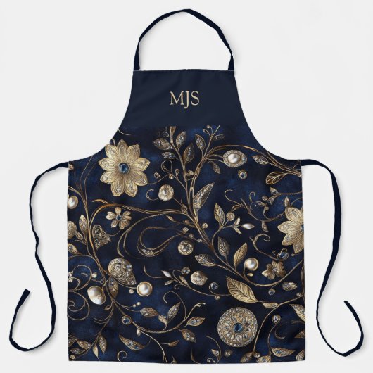 Personalized Vintage Floral エプロン (正面)