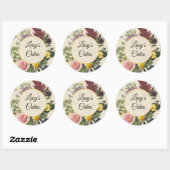 Personalized Vintage Floral Botanical ラウンドシール (シート)