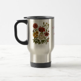 Personalized Vintage Floral Mug, Custom Name Gift トラベルマグ