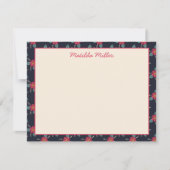 Personalized Vintage Floral Note Card ノートカード (正面)