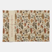 Personalized Vintage Forest Mushroom Pattern  キッチンタオル (横)
