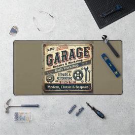  Personalized Vintage Garage Desk Mat  デスクマット
