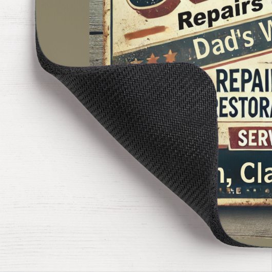 Personalized Vintage Garage Mousepad マウスパッド (コーナー)