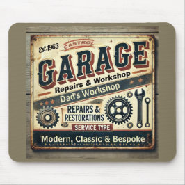 Personalized Vintage Garage Mousepad マウスパッド