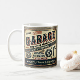 Personalized Vintage Garage Mug コーヒーマグカップ