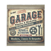 Personalized Vintage Garage Notepad ノートパッド (正面)