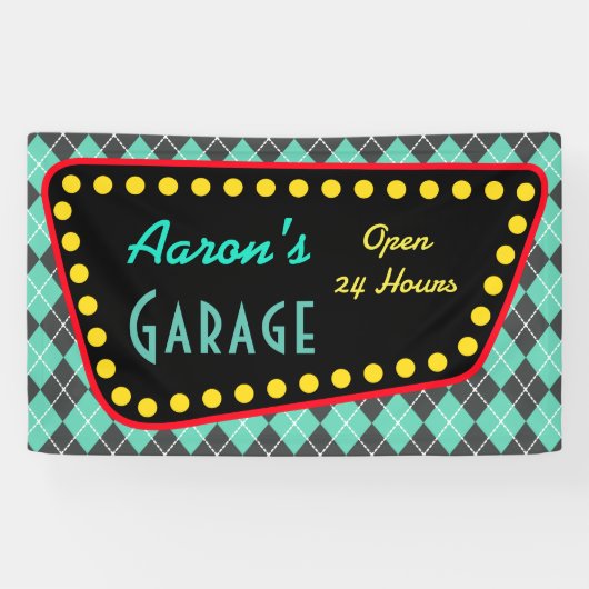 Personalized Vintage Garage Sign Banner 横断幕 (横)