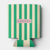 Personalized Vintage Green and Cream Stripe 缶クーラー (裏面)