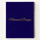 Personalized Vintage Navy Blue and Gold Christmas ノートブック (裏面)