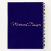 Personalized Vintage Navy Blue and Gold Christmas  ノートブック (裏面)