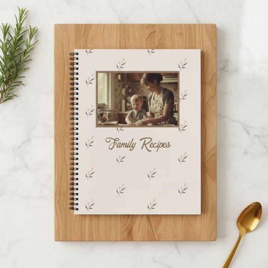 Personalized Vintage Photo Recipe Journal ノートブック