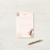 Personalized Vintage Pink Flowers  Post-It® Notes ポストイット (デスク上)