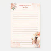Personalized Vintage Pink Flowers  Post-It® Notes ポストイット (正面)