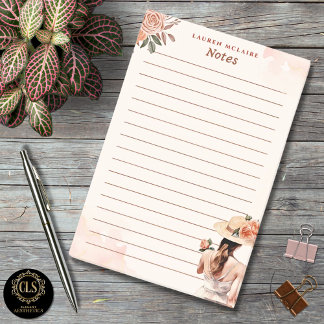 Personalized Vintage Pink Flowers  Post-It® Notes ポストイット