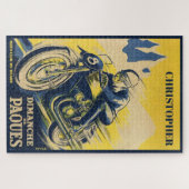 Personalized Vintage Retro Motorcycle Racing Art ジグソーパズル (横)