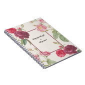 Personalized Vintage Rose Flower Notebook ノートブック (右側)