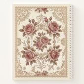 Personalized Vintage Rose Monogram Notebook ノートブック (裏面)