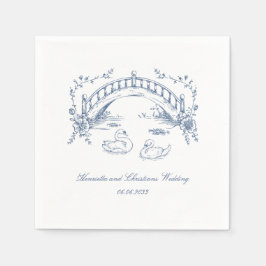 personalized vintage rustic Swan Romantic Wedding  スタンダードカクテルナプキン