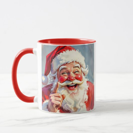 Personalized Vintage Santa Claus Christmas マグカップ (左)