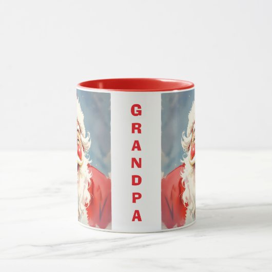 Personalized Vintage Santa Claus Christmas マグカップ (中央)