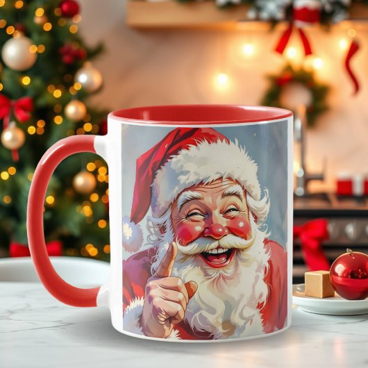 Personalized Vintage Santa Claus Christmas マグカップ