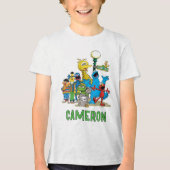 Personalized Vintage Sesame Street Pals トライブレンドTシャツ (正面)