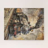 Personalized Vintage Steam Train Retro Travel ジグソーパズル (横)