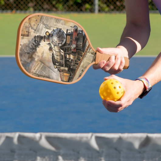 Personalized Vintage Steam Train Retro Travel ピックルボールラケット (インサイチュ)