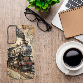 Personalized Vintage Steam Train | Retro Travel Samsung Galaxy S22+ケース
