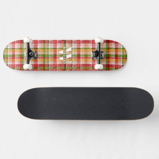 Personalized Vintage Tartan Plaid Print スケートボード (横)