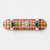 Personalized Vintage Tartan Plaid Print スケートボード (横)