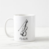 Personalized Vintage Violin musical コーヒーマグカップ (左)