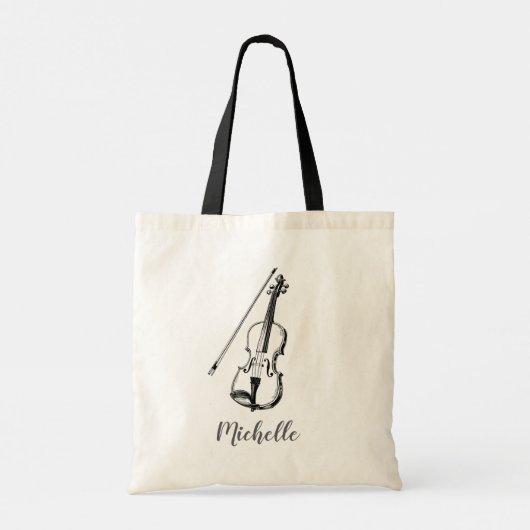 Personalized Vintage Violin musical トートバッグ (裏面)