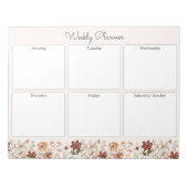 Personalized Vintage Wildflower Weekly Planner ノートパッド (正面)