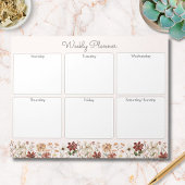 Personalized Vintage Wildflower Weekly Planner ノートパッド