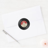 Personalized Vinyl Record Birthday ラウンドシール (封筒)