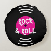 Personalized vinyl rock & roll music record ラウンドクッション (裏面)