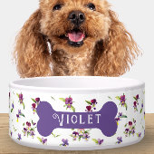 Personalized Violet Purple Floral ボウル