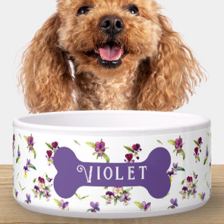 Personalized Violet Purple Floral ボウル