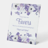 Personalized Violet Purple Flowers Wedding 台座サイン (正面)