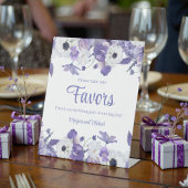 Personalized Violet Purple Flowers Wedding 台座サイン