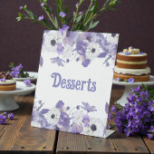 Personalized Violet Purple Flowers Wedding 台座サイン
