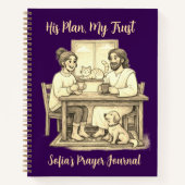Personalized Violet Sepia Jesus Notebook ノートブック (正面)