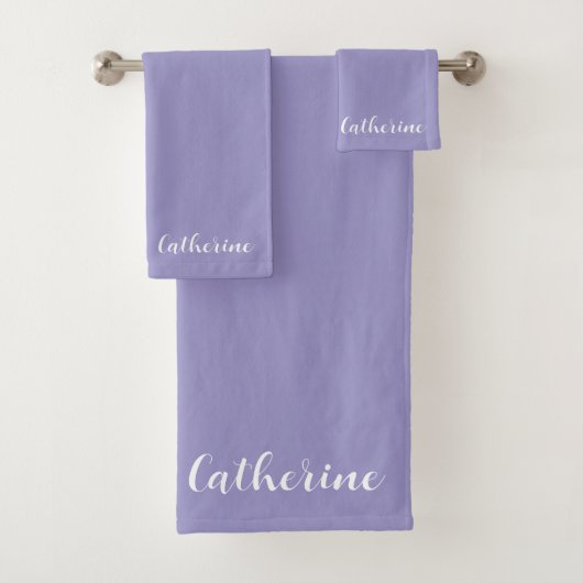 Personalized Violet Towels Set with Name  バスタオルセット (インサイチュ)