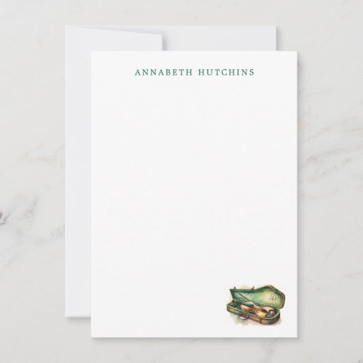 Personalized Violin Stationery Note Cards ノートカード (正面)