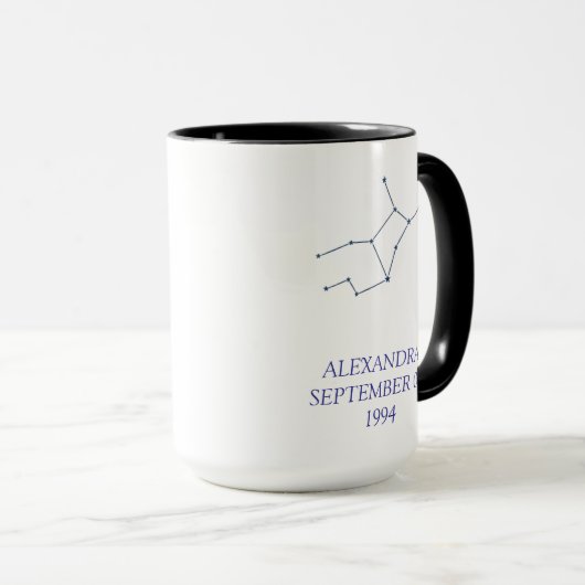 Personalized Virgo Constellation Mug - Custom Star マグカップ (正面右)