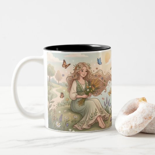 Personalized Virgo Zodiac Mug ツートーンマグカップ (ドーナツ)