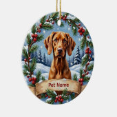 Personalized Vizsla Christmas セラミックオーナメント (右)