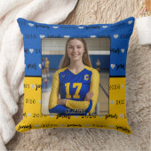 Personalized Volleyball Blue and Yellow Senior クッション (ブランケット)