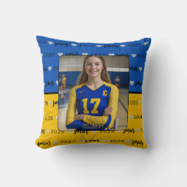 Personalized Volleyball Blue and Yellow Senior クッション
